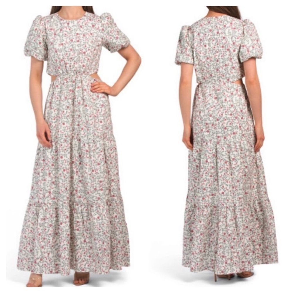 NWT Wayf Maxi Floral cut off Dress Size S